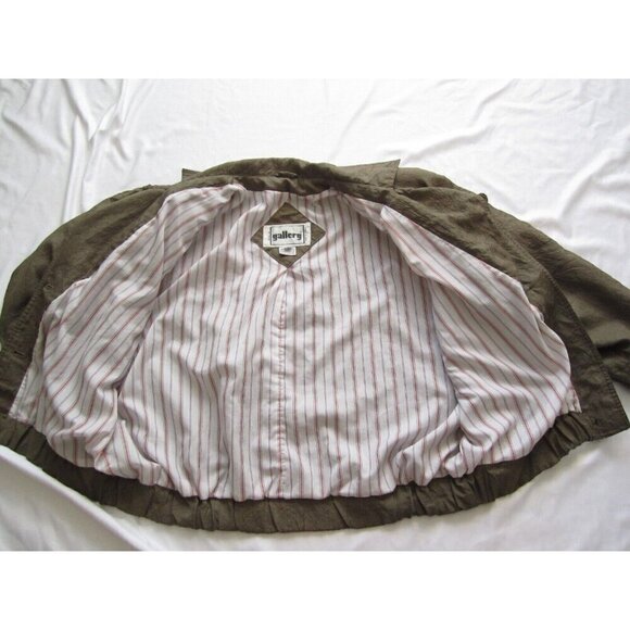 Vtg 1980's Women Gallery Polyester Shoulder Pad Jacket Sz L (Made in Korea WJ36 - Picture 9 of 11